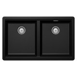 Abey Greenwich Sink Double Bowl Topmount/Undermount 750x456mm Magma Black GN-200B