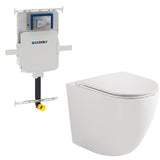 Fienza Koko Tornado Wall Faced Slim Seat Toilet Suite (P trap) w/ Geberit Sigma Cistern (No Button) Gloss White K002376-GE-2