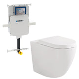 Fienza Koko Tornado Wall Faced Toilet Suite (P Trap) w/ Geberit Sigma In Wall Cistern (No Button) Gloss White K002376-GE