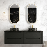 Otti Byron Wall Hung Vanity 1500mm (No Taphole) Black Oak / Empire Black Top BY1500BST-EB-NTH