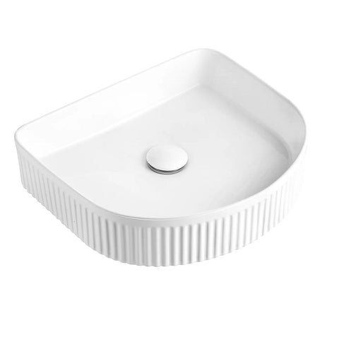 Otti Archie Ceramic Basin 415x365mm Above Counter Gloss White OT4136C