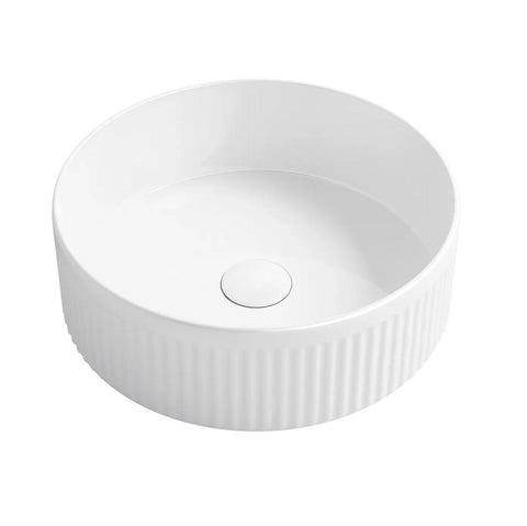Otti Oxford Basin Round 395mm Above Counter Gloss White OT3950
