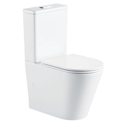 Fienza Aluca Toilet Suite (Slim Seat) S-Trap 160-230mm Gloss White K314GEB-2
