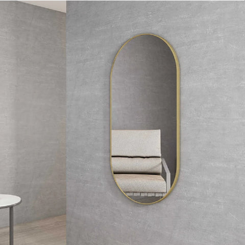 Otti Noosa Oval Mirror 1200X600mm Brushed Gold MFMO1260G