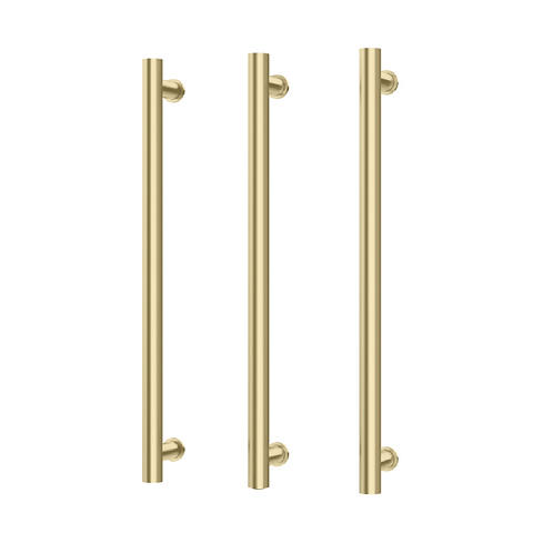 Phoenix Heated Triple Towel Rail Round 800mm Brushed Gold 650-8763-12
