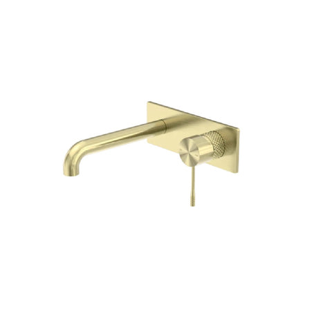 Nero Opal Wall Basin/Bath Mixer 120mm Spout Brushed Gold NR251907A120BG