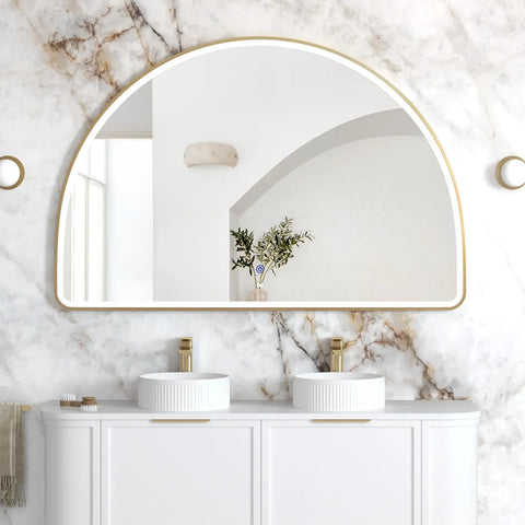 Otti LED Moonlight Archie Metal Framed Mirror 1000x1500mm Brushed Gold LED-MA1015G