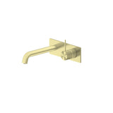 Nero Mecca Wall Basin/Bath Mixer Handle Up 120mm Brushed Gold NR221910B120BG