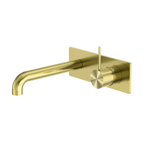 Nero Mecca Wall Basin / Bath Set 230mm Handle Up Trim Kits Only Brushed Gold NR221910B230TBG