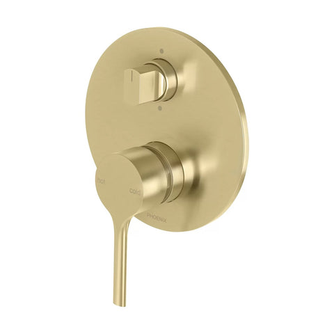 Phoenix Vivid Slimline Oval SwitchMix Shower/Bath Diverter Mixer Fit-Off (Trim Kit Only) Brushed Gold VV2940-12