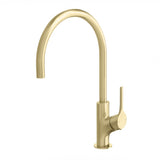 Phoenix Vivid Slimline Oval Sink Mixer 220mm Gooseneck Brushed Gold VV733-12-1