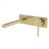 Phoenix Vivid Slimline Oval Switchmix Wall Basin / Bath Mixer Set 175mm Fit-Off Kit Brushed Gold VV2812-12-1