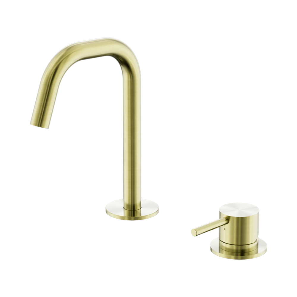 Nero Mecca Hob Basin Mixer Set Edge Spout Brushed Gold NR221901HBG