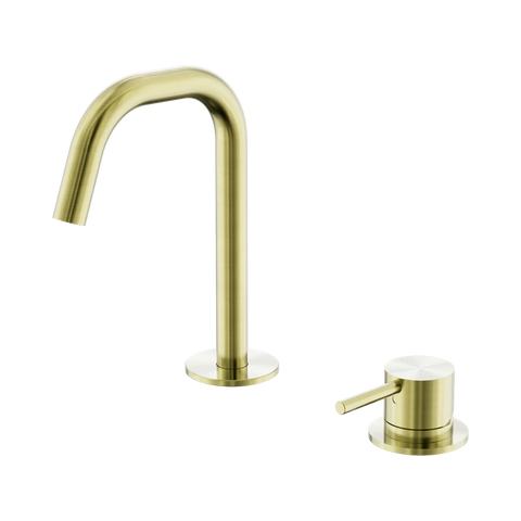 Nero Mecca Hob Basin Mixer Set Edge Spout Brushed Gold NR221901HBG