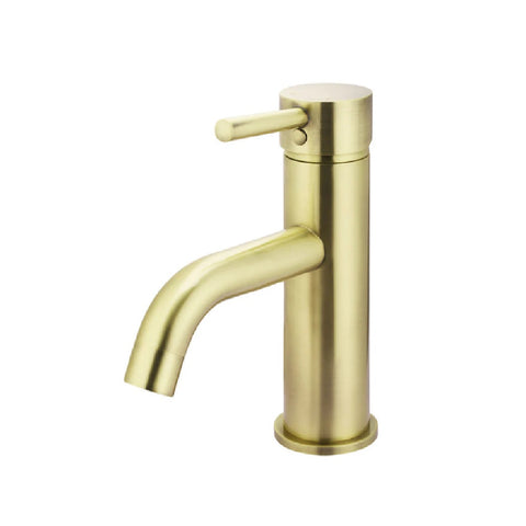 Meir Round Basin Mixer Curved PVD Tiger Bronze MB03-PVDBB