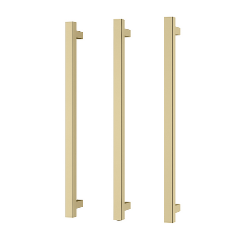 Phoenix Heated Triple Towel Rail Square 800mm Brushed Gold 651-8763-12