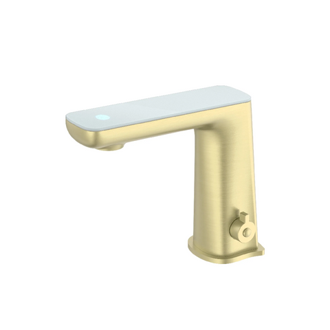 Nero Claudia Sensor Mixer With White Top Display Brushed Gold NR222102BG