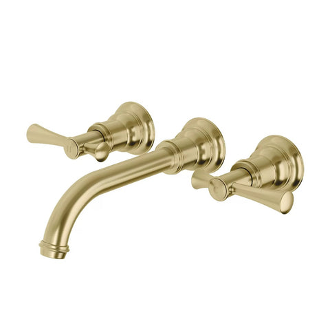 Phoenix Cromford Wall Basin/Bath Tap Set Brushed Gold 134-1126-12