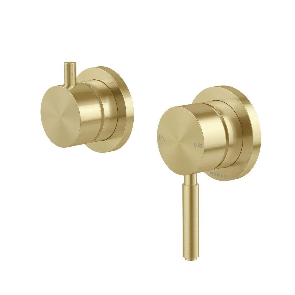 Phoenix Vivid Mkii Switchmix Shower / Bath Diverter Mixer Fit-Off Kit Brushed Gold 146-2940-12-1