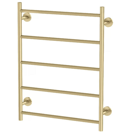 Phoenix Radii Heated Towel Ladder 550 x 740mm Round Plate Brushed Gold RA8750-12