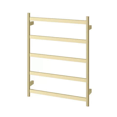 Phoenix Five Flat Bar Heated Towel Ladder 550mm x 740mm Brushed Gold 652-8750-12