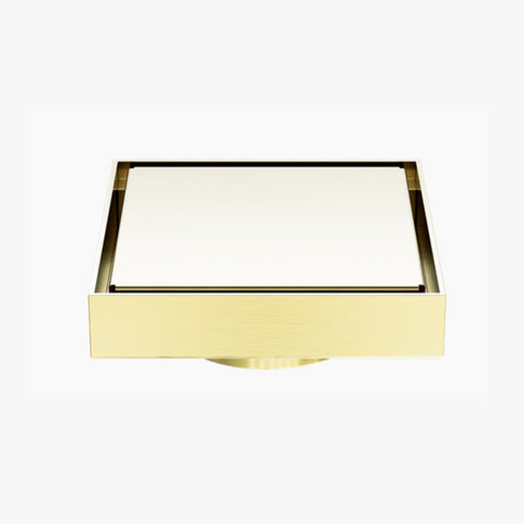 Amelie Royale Square Tile Insert Floor Waste 100mm (80mm Outlet) Brushed Gold BDOW009BG