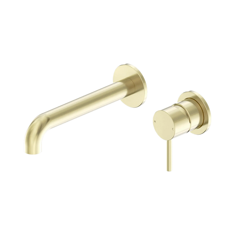 Amelie Royale II Pin Wall Basin/Bath Mixer Pin Separate Back Plate 185mm Curved Spout (Trim Kit)  Brushed Gold BDO25B017BG
