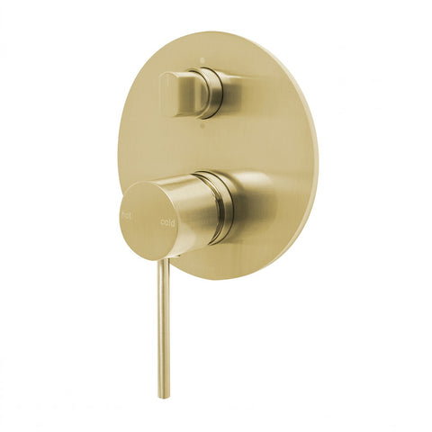 Phoenix Vivid Slimline Switchmix Shower / Bath Diverter Mixer Fit-Off Kit Brushed Gold VS2940-12-1