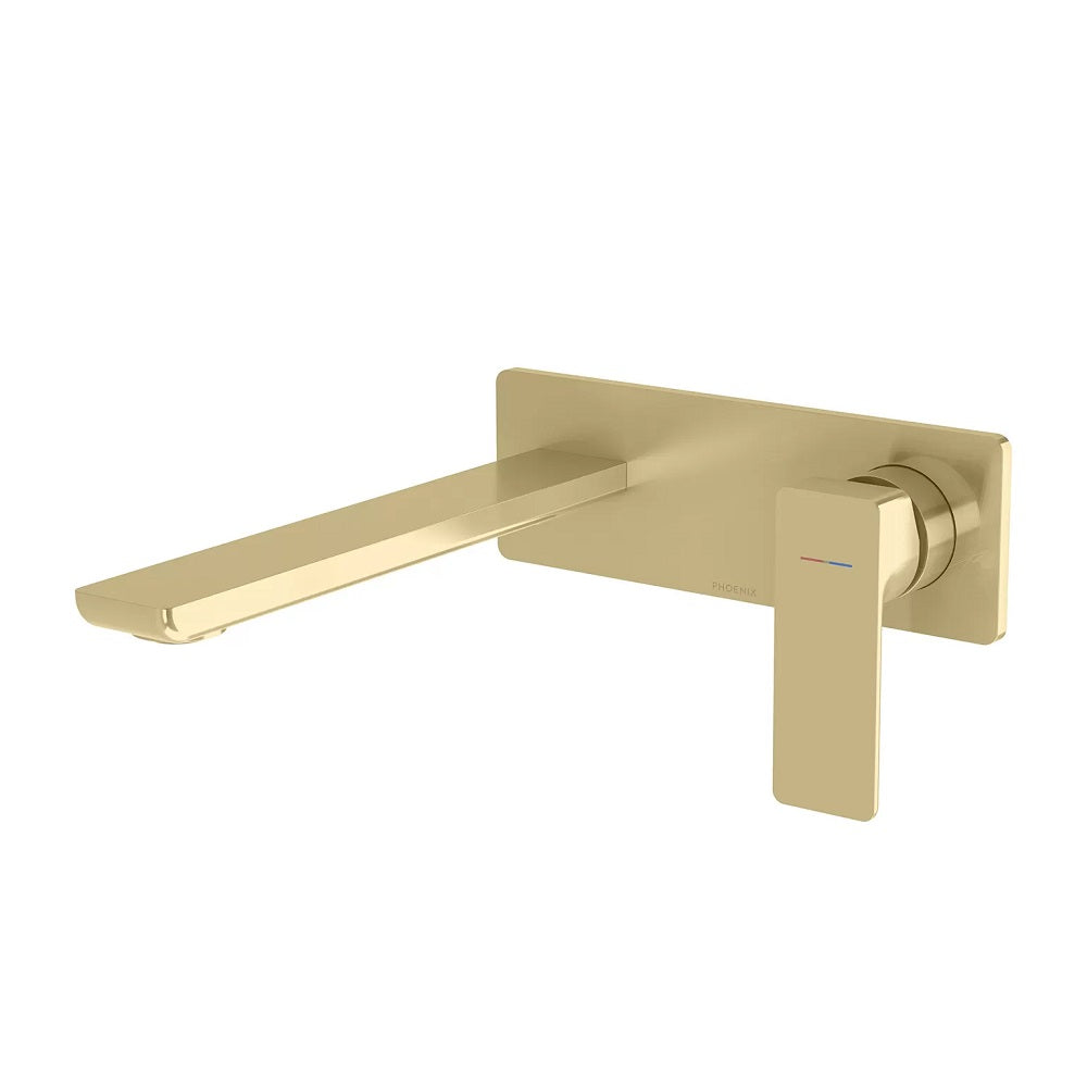 Phoenix Gloss MKII SwitchMix Wall Basin/Bath Mixer Set 200mm Fit-Off (Trim Kit Only) Brushed Gold 135-2812-12