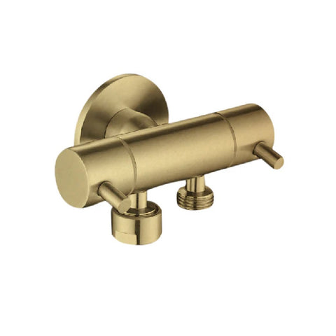 Linkware Dual Mini Cistern Cock Brushed Gold T115DBG