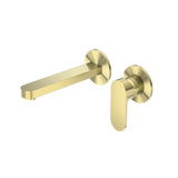 Amelie Royale Paddle Wall Basin/Bath Mixer w/Separate Plates 187mm Brushed Gold (Full Kit) BDO301310BBG