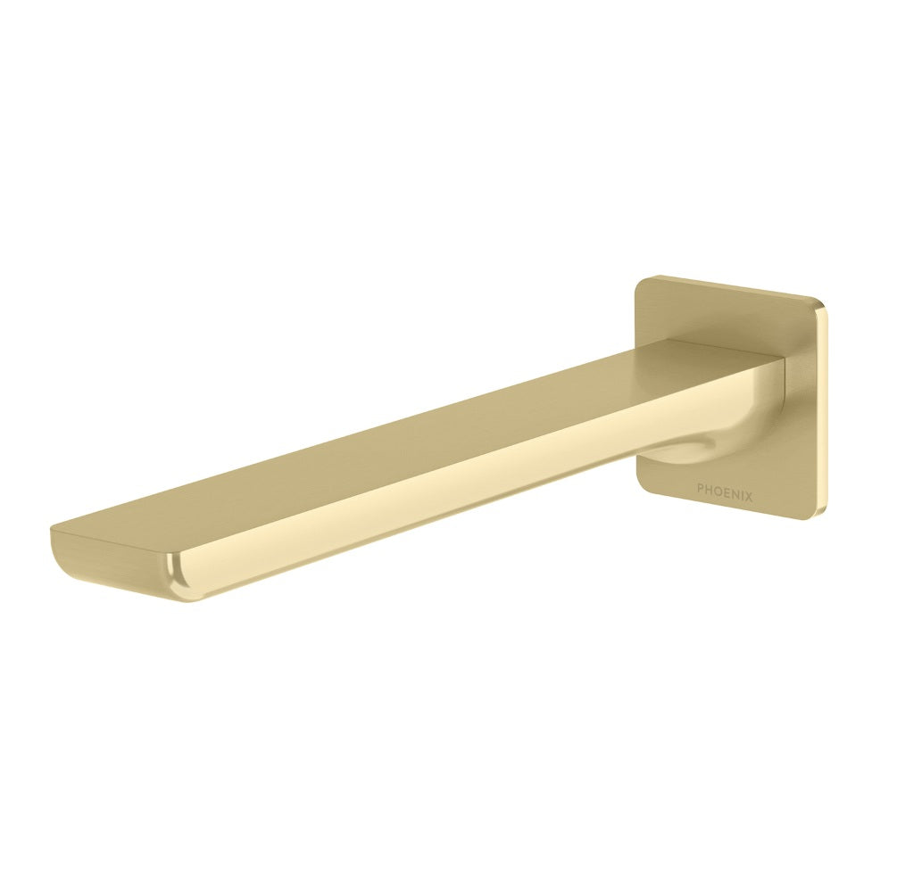 Phoenix Gloss MKII Wall Basin / Bath Outlet 200mm Brushed Gold 135-7610-12-1