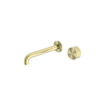 Nero Opal Progressive Wall Basin/Bath Mixer Separate Back Plate 120mm Brushed Gold NR252007a120BG