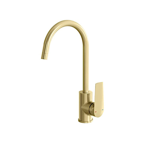 Phoenix Arlo Sink Mixer 200mm Gooseneck Brushed Gold 151-7310-12