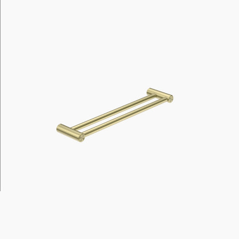 Nero Mecca Care 25mm Grab Double Towel Rail 600mm Brushed Gold NRCR2524DBG