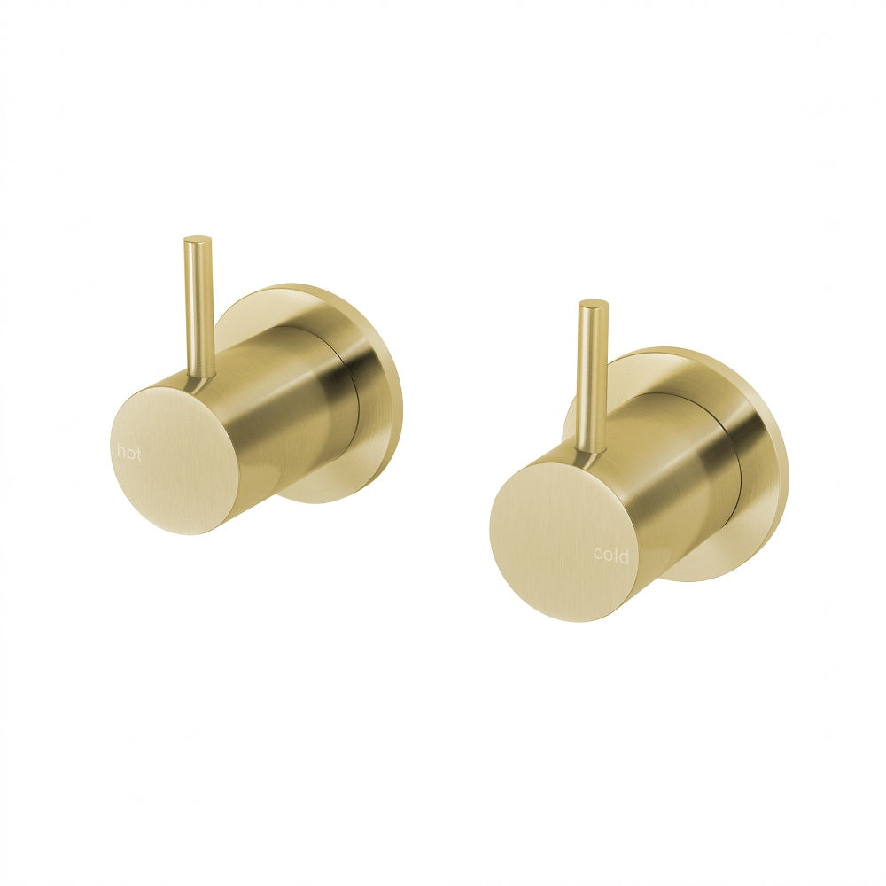 Phoenix Vivid Slimline Wall Top Assemblies 15mm Extended Spindles Brushed Gold VS067-12-1