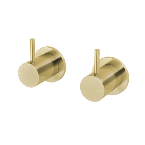 Phoenix Vivid Slimline Wall Top Assemblies 15mm Extended Spindles Brushed Gold VS067-12-1