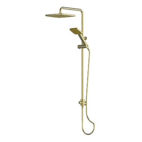 Greens Glide Syntra Rainboost Twin Rail Shower PVD Brushed Brass 21290BB