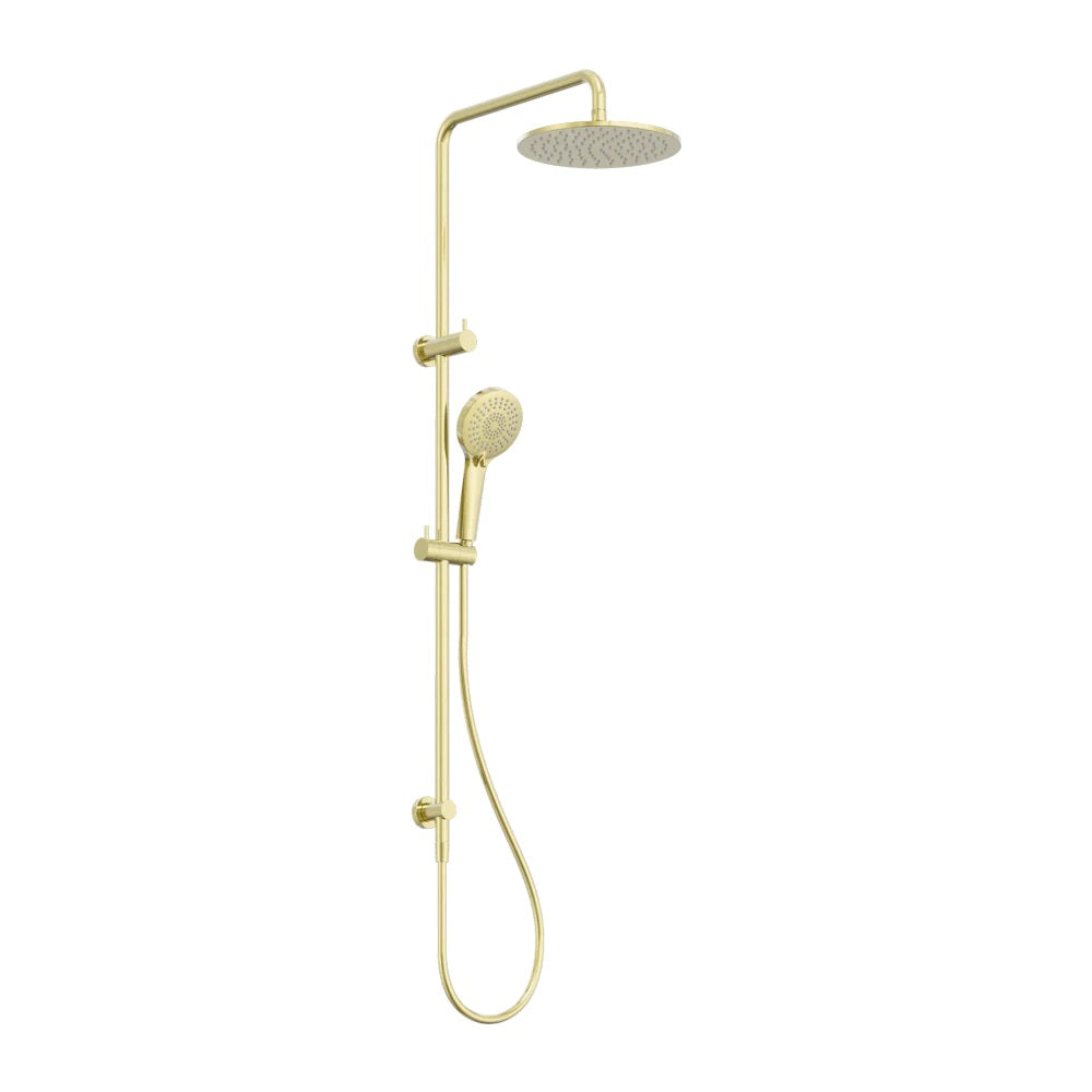 Amelie Royale Deluxe Round Twin Shower 3 Function Hand Shower Brushed Gold BDO250805DBG