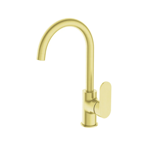 Amelie Royale Sink Mixer Gooseneck Paddle Brushed Gold BDO301306BG
