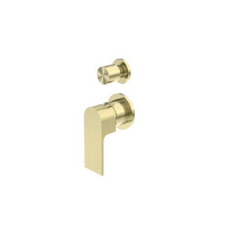 Nero Bianca Shower Mixer With Divertor Separate Back Plate Brushed Gold NR321511GBG