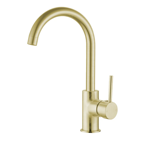 Amelie Royale Sink Mixer Gooseneck Pin Brushed Gold BDO250807BG