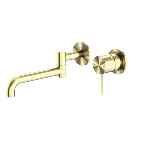 Nero Mecca Wall Basin / Bath Set Swivel Spout 225mm Trim Kit Only Brushed Gold NR221910RTBG