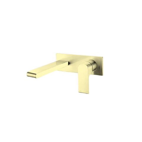 Nero Bianca Wall Basin/Bath Mixer 230mm Brushed Gold NR321510BBG