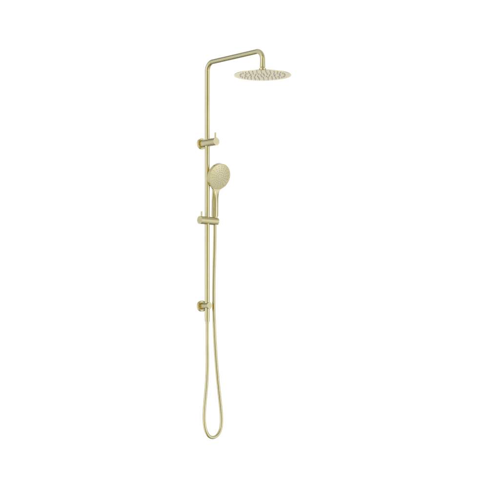 Amelie Royale II Twin Shower Rail Set w/ 250mm Round Head Brushed Gold BDO232105GBG