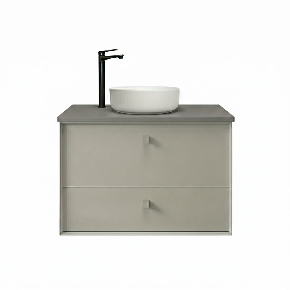 Otti Boston Wall Hung Vanity 600mm w/ Undermount Basin Light Grey / Amani Grey Top BS600LGST-G-UB