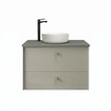 Otti Boston Wall Hung Vanity 600mm (12 O'Clock Taphole) Light Grey / Amani Grey Top BS600LGST-G-12TH