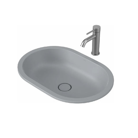Caroma Liano II Pill 580mm Under/ Over Counter Basin Matte Grey 852900MGR
