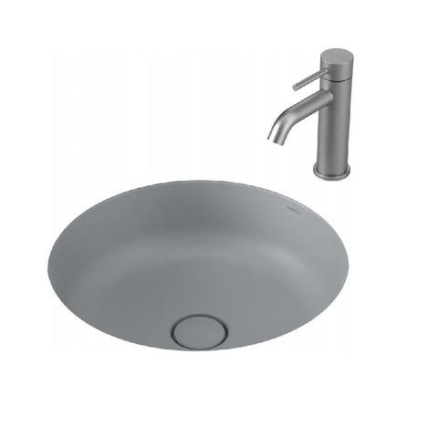 Caroma Liano II Round 440mm Under/ Over Counter Basin Matte Grey 852600MGR