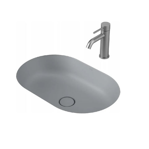 Caroma Liano II Pill 580mm Under/ Over Counter Basin Matte Grey 852900MGR